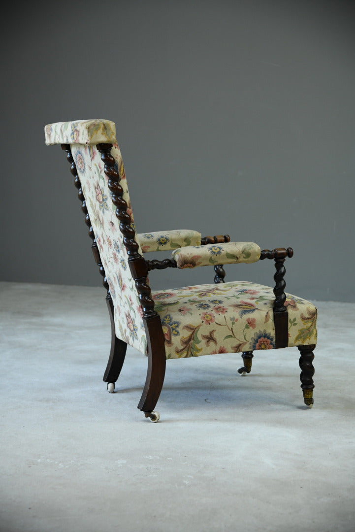 Antique Barley Twist Armchair - Kernow Furniture