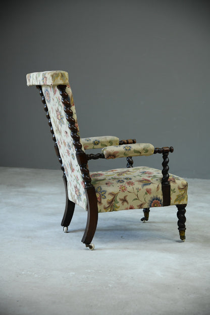 Antique Barley Twist Armchair - Kernow Furniture