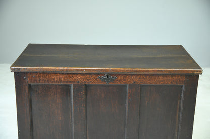 Antique Rustic Dark Oak Chest - Kernow Furniture