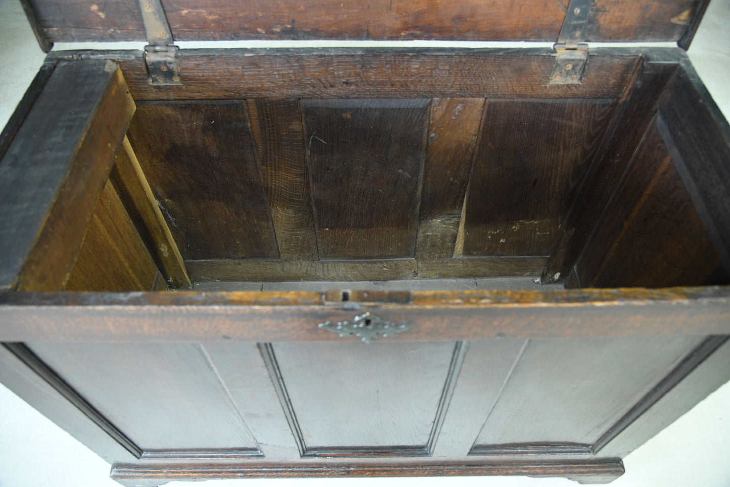 Antique Rustic Dark Oak Chest - Kernow Furniture