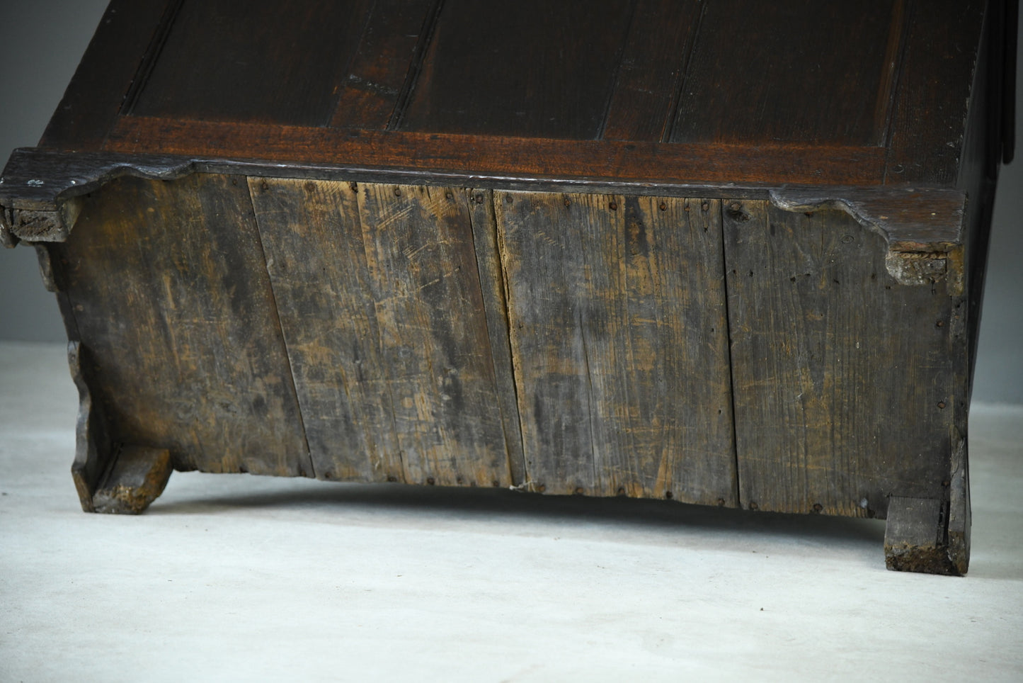 Antique Rustic Dark Oak Chest - Kernow Furniture