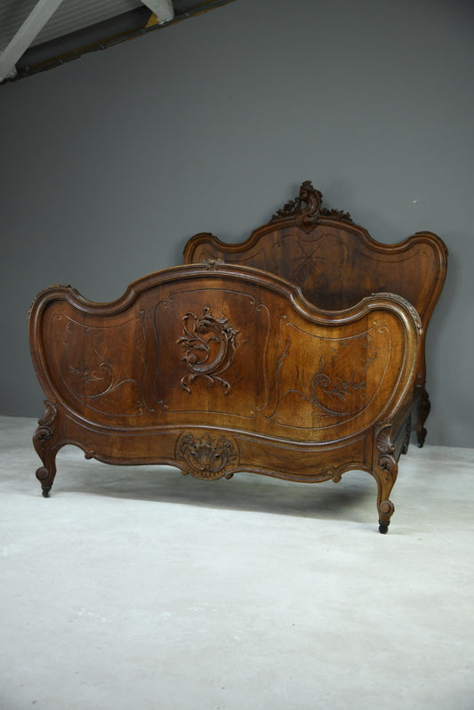 Antique French Louis XV Style Bed Frame - Kernow Furniture