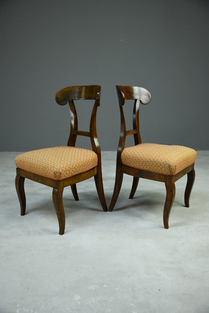 Pair Biedermeier Side Chairs - Kernow Furniture