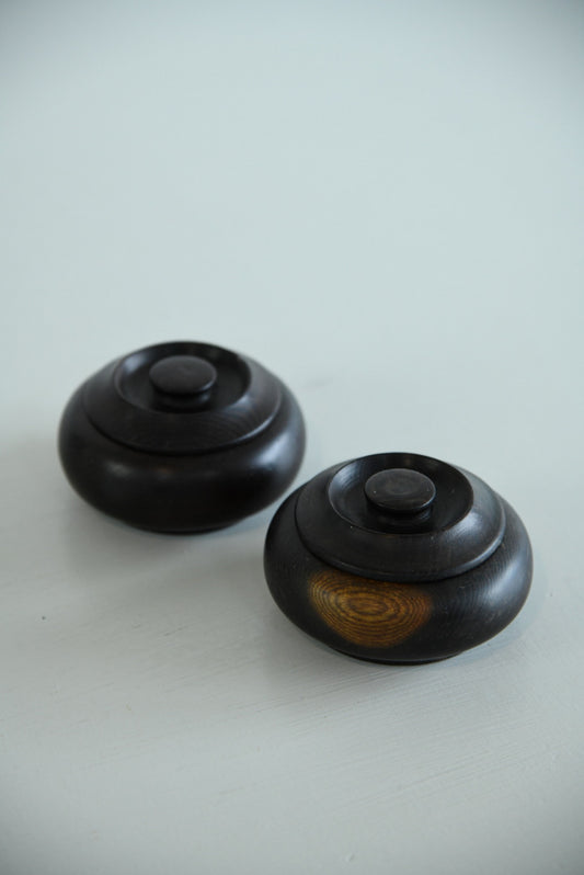 Pair Small Turned Covered Pots - Kernow Furniture
