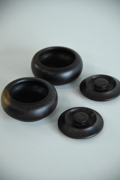 Pair Small Turned Covered Pots - Kernow Furniture