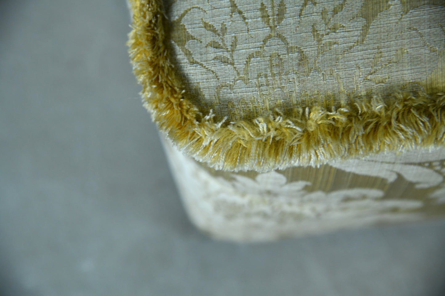 Vintage Gold Chenille Pouffee - Kernow Furniture