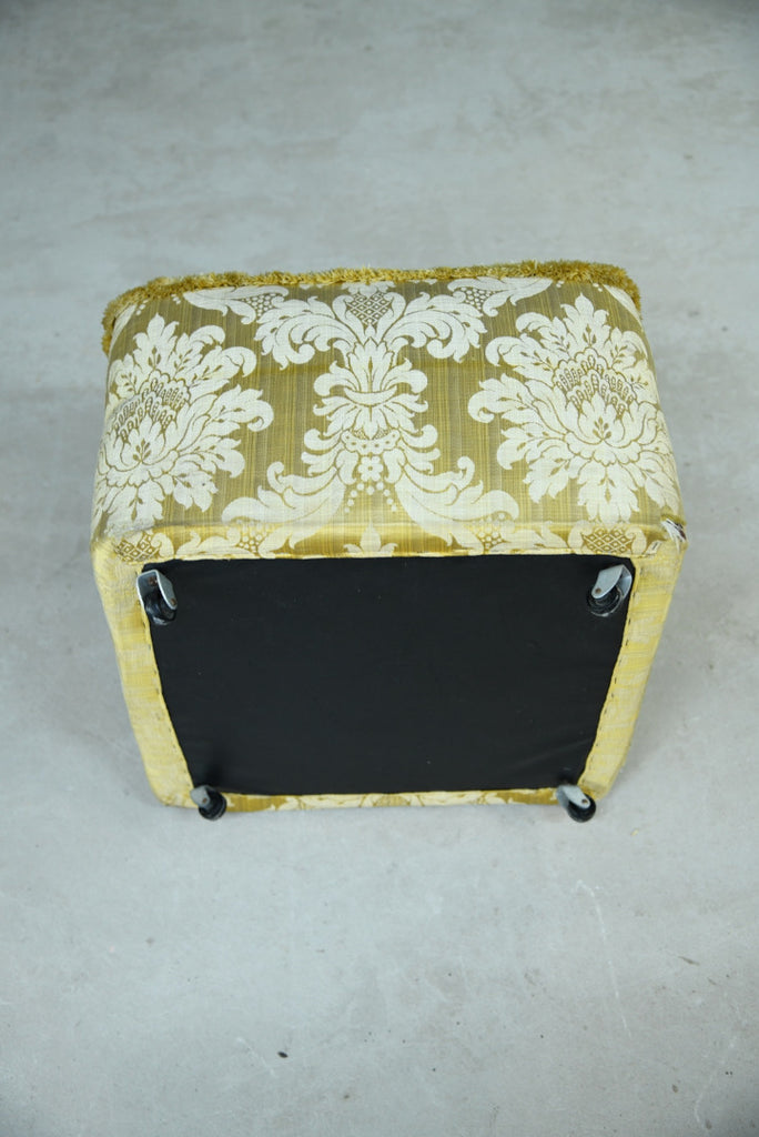 Vintage Gold Chenille Pouffee - Kernow Furniture