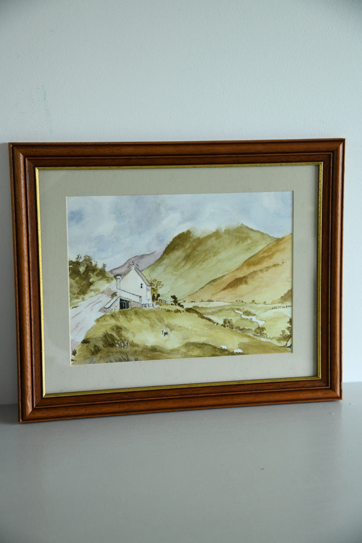 Unsigned Watercolour Landscape - Kernow Furniture