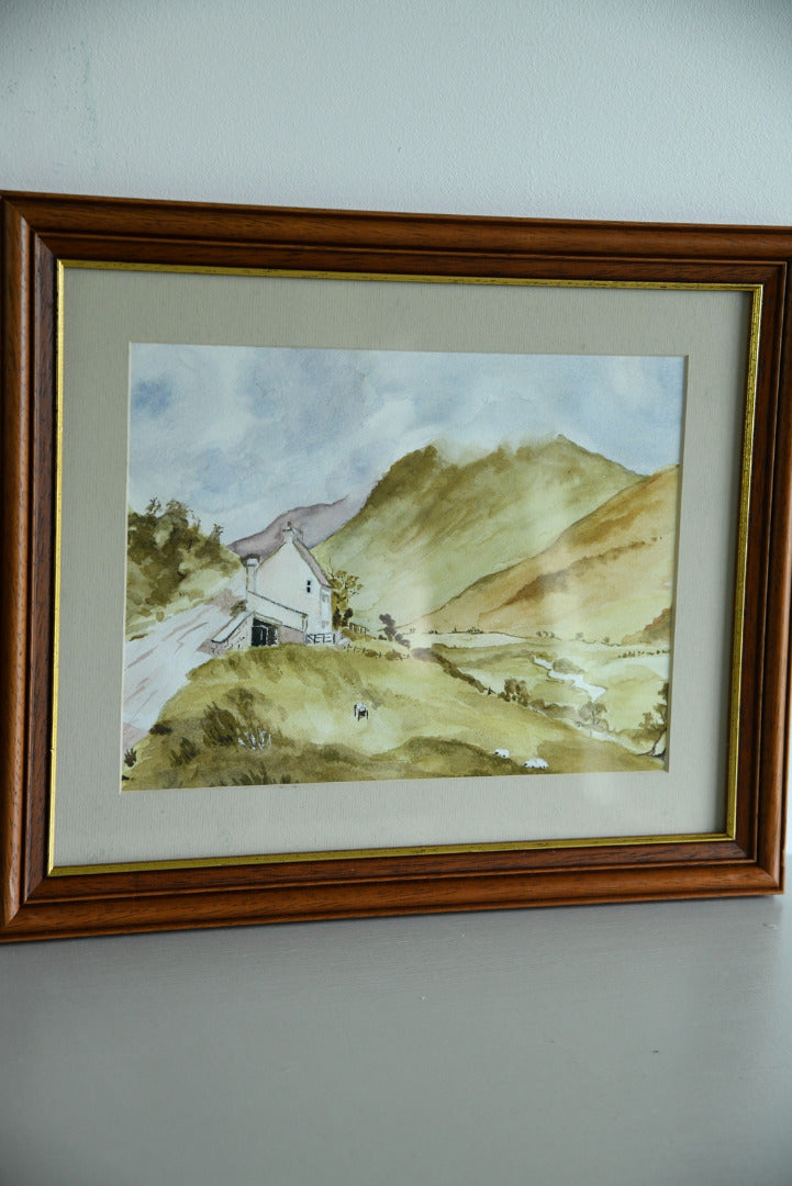 Unsigned Watercolour Landscape - Kernow Furniture