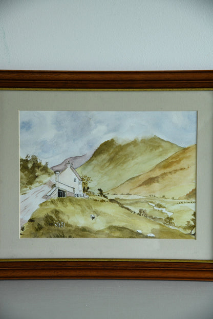 Unsigned Watercolour Landscape - Kernow Furniture