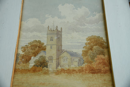 Church Watercolour Painting - Kernow Furniture