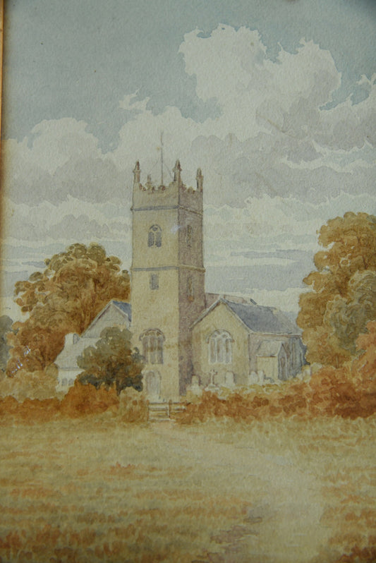 Church Watercolour Painting - Kernow Furniture