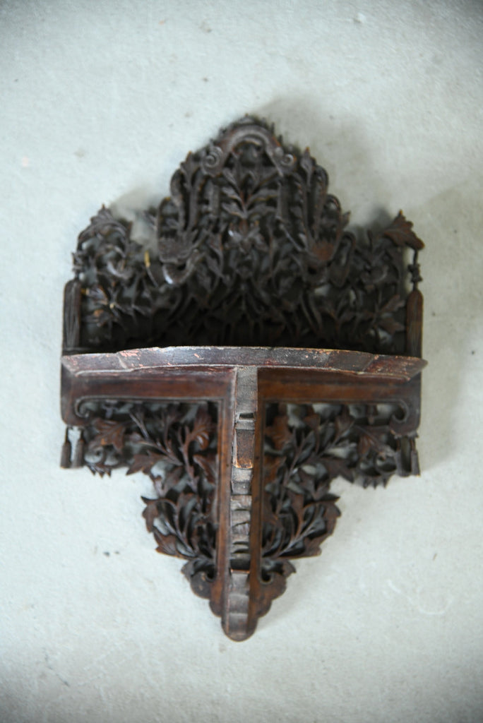 Anglo Indian Pierced & Carved Wall Bracket - Kernow Furniture