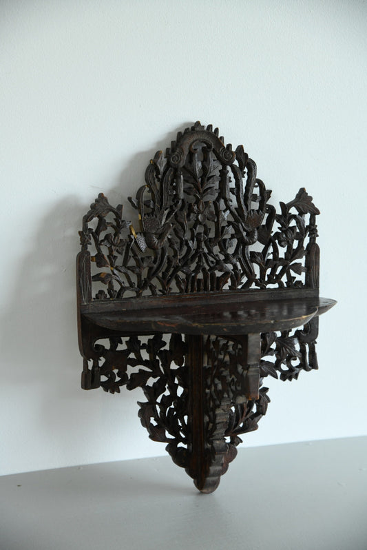 Anglo Indian Pierced & Carved Wall Bracket - Kernow Furniture