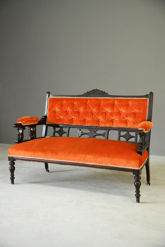 Victorian Upholstered Small Sofa - Kernow Furniture