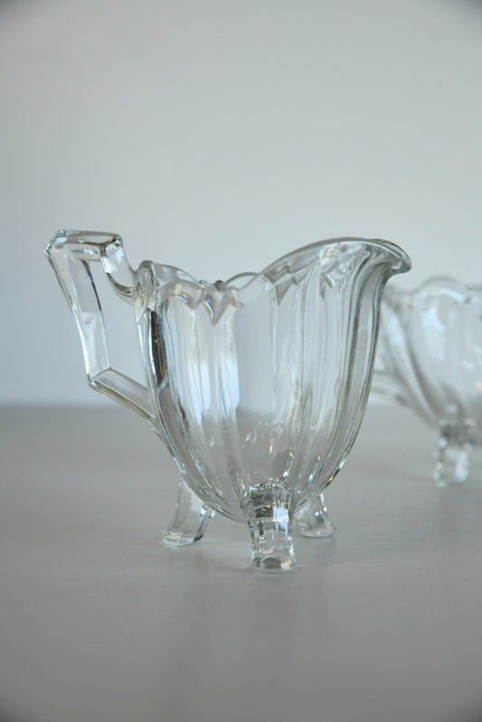 Vintage Chippendale Glass Table Salt & Jug - Kernow Furniture