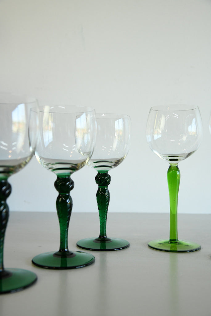 6 Green Stem Wine Glass - Kernow Furniture