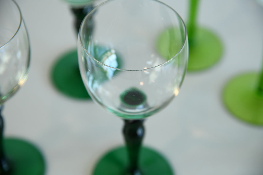 6 Green Stem Wine Glass - Kernow Furniture