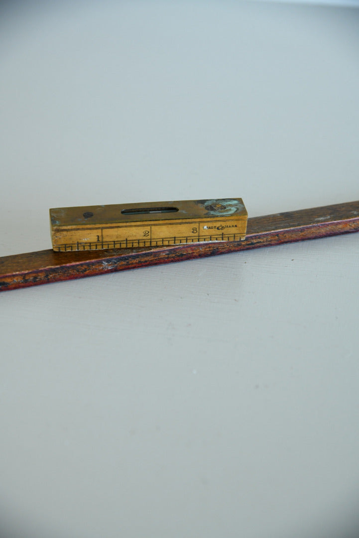 Vintage Wooden Rule & Mini Spirit Level - Kernow Furniture