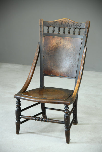 Early 20th Century Beech Occasional Chair - Kernow Furniture