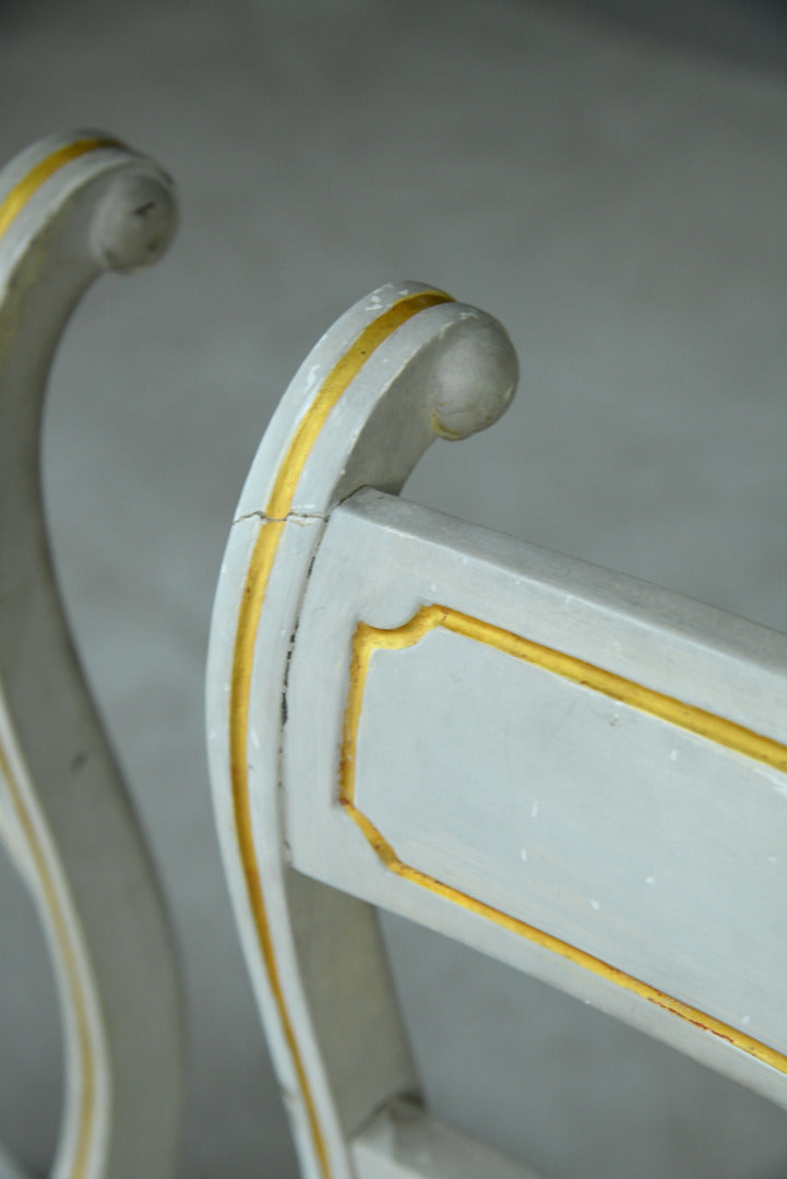 Pair Regency Style Painted Dining Chairs