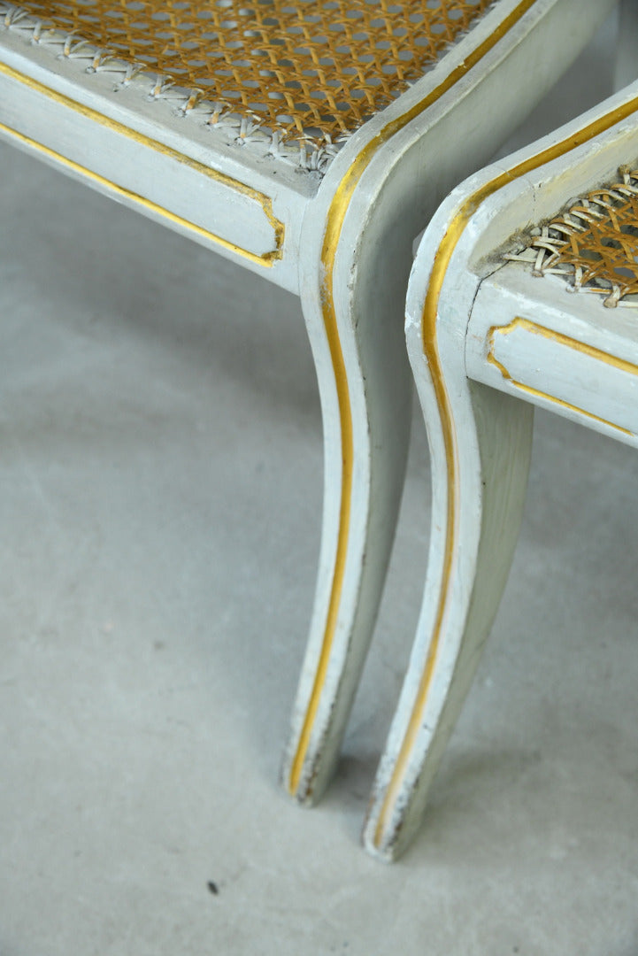 Pair Regency Style Painted Dining Chairs