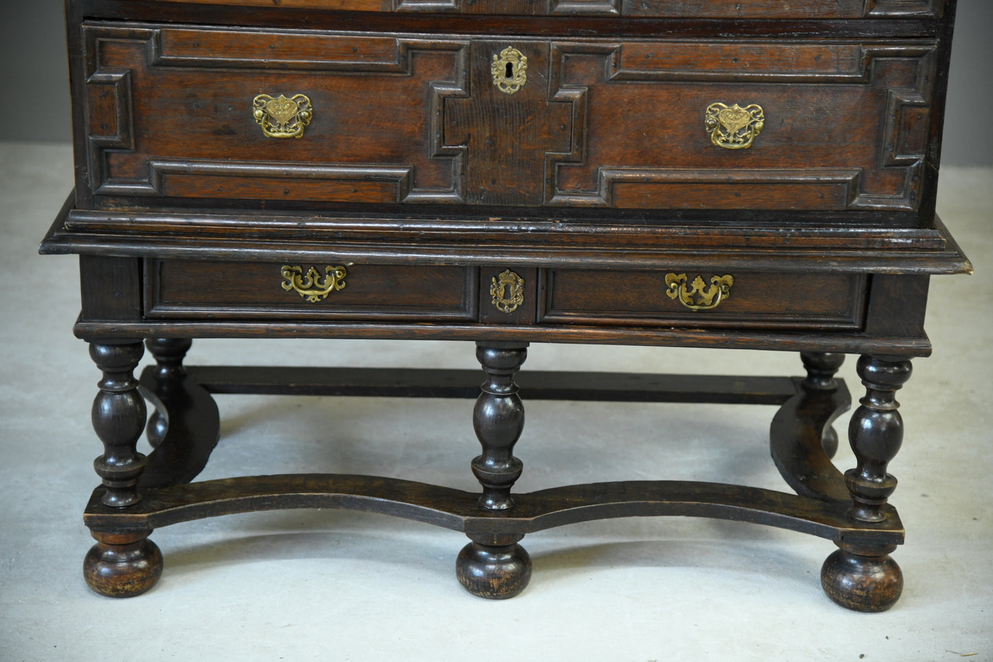 Antique Queen Anne Style Chest on Stand - Kernow Furniture