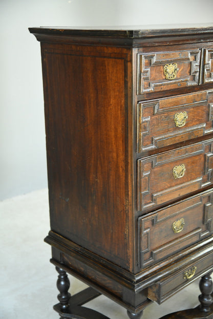 Antique Queen Anne Style Chest on Stand - Kernow Furniture