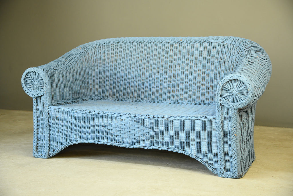 Blue Wicker Sofa - Kernow Furniture