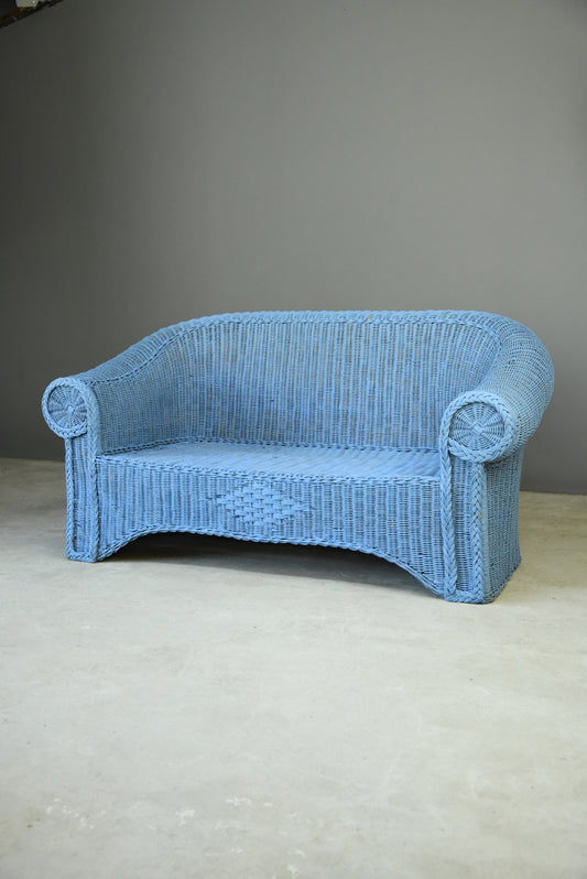 Blue Wicker Sofa - Kernow Furniture