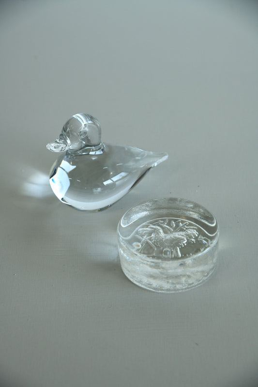 Pair Glass Paperweights - Kernow Furniture
