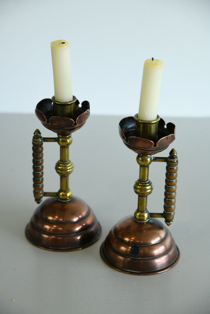 Pair Christopher Dresser Arts & Crafts Candlesticks - Kernow Furniture