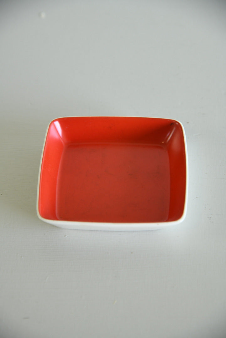 Red Carlton Ware Square Dish - Kernow Furniture