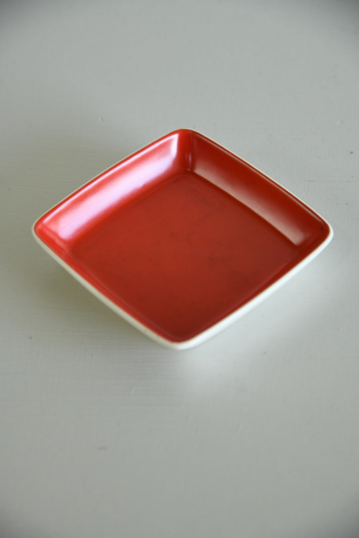 Red Carlton Ware Square Dish - Kernow Furniture