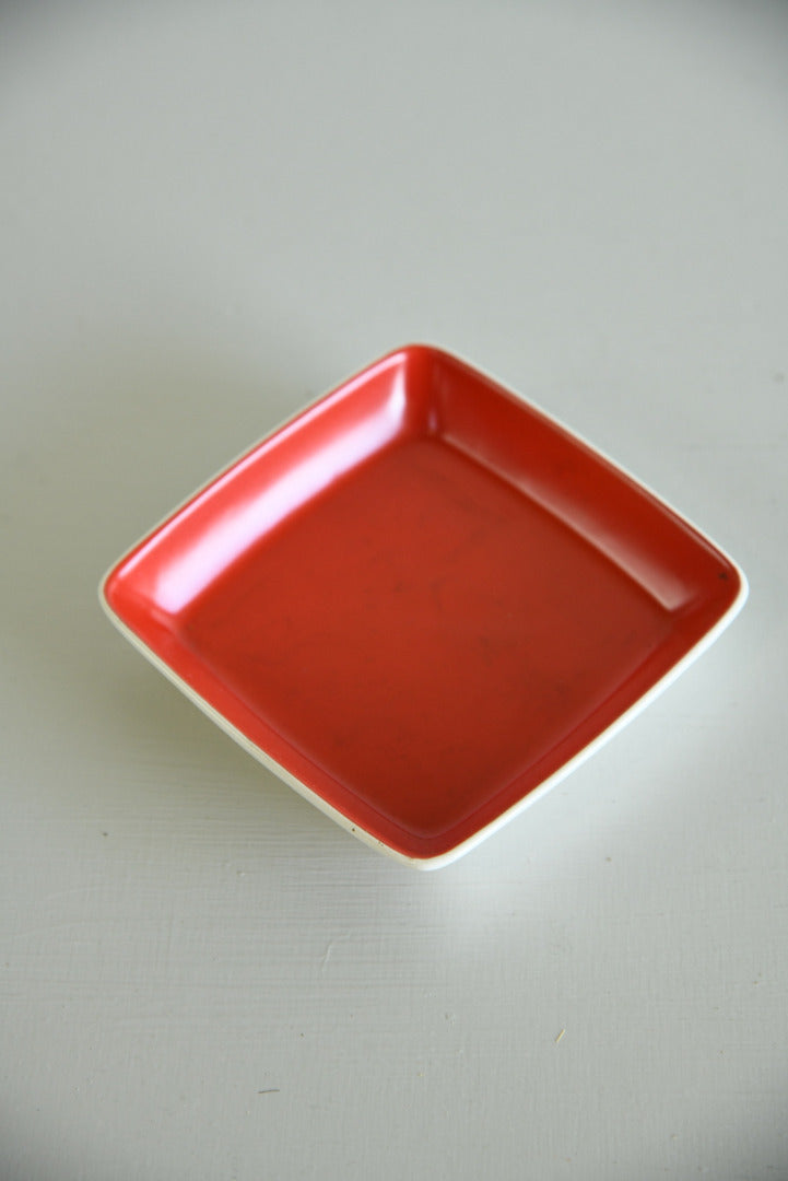 Red Carlton Ware Square Dish - Kernow Furniture