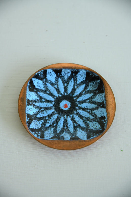 Retro Artisware Enamel on Copper Dish - Kernow Furniture