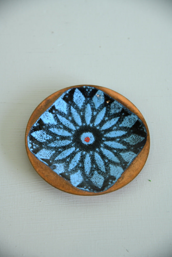 Retro Artisware Enamel on Copper Dish - Kernow Furniture