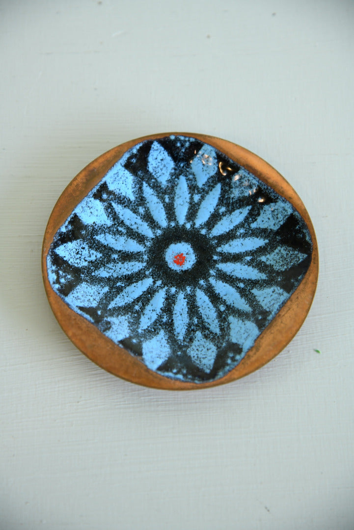 Retro Artisware Enamel on Copper Dish - Kernow Furniture