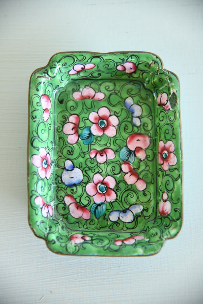 Oriental Floral Cloisonne Dish - Kernow Furniture