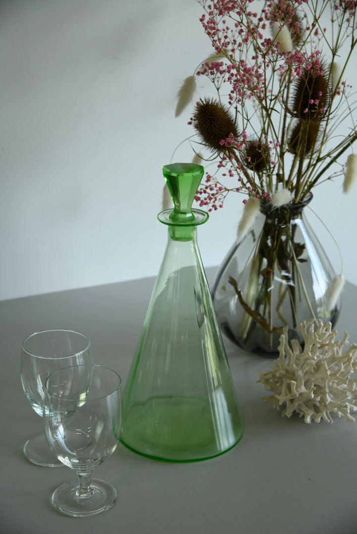 Green Glass Decanter - Kernow Furniture