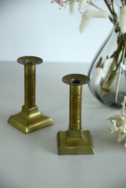 Pair Brass Candlesticks - Kernow Furniture