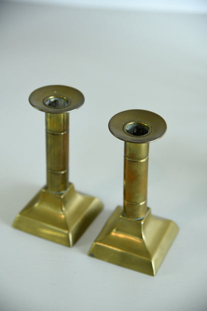 Pair Brass Candlesticks - Kernow Furniture