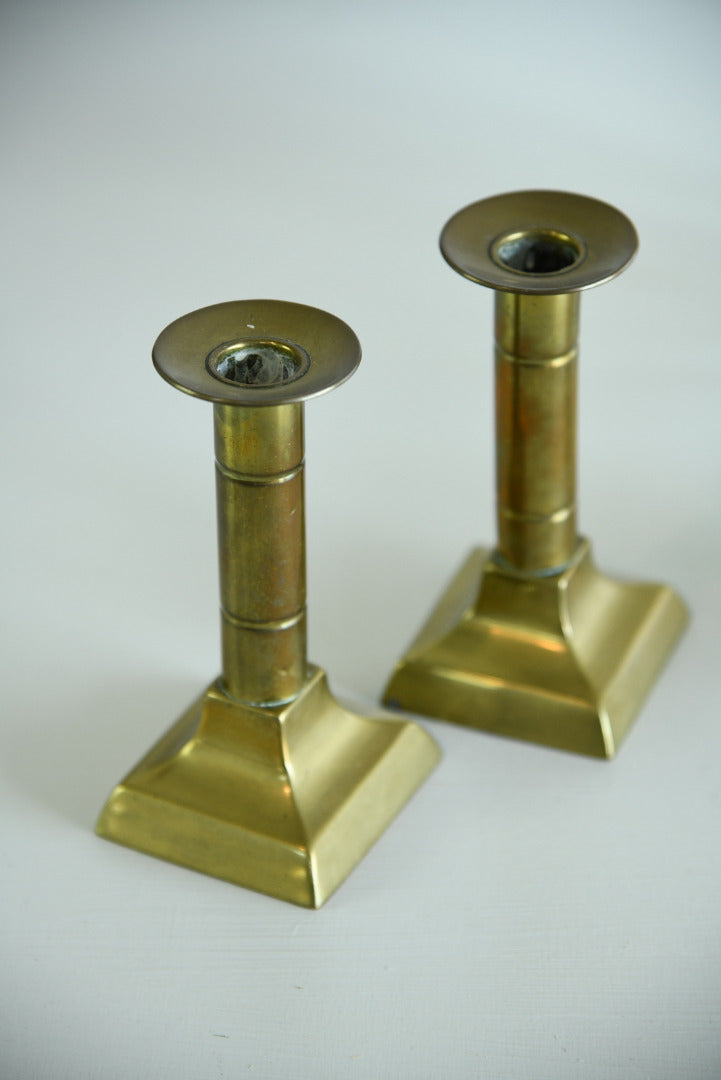 Pair Brass Candlesticks - Kernow Furniture