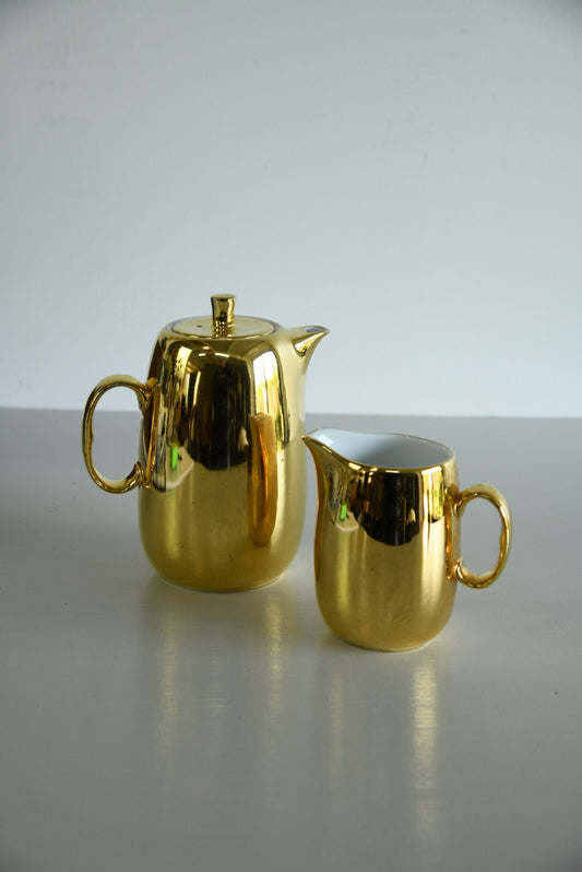 Royal Worcester Gold Lustre Coffee Pot - Kernow Furniture