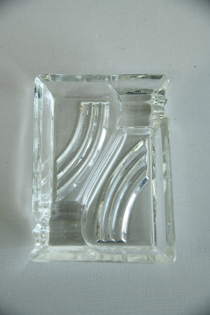 Deco Clear Glass Ashtray - Kernow Furniture
