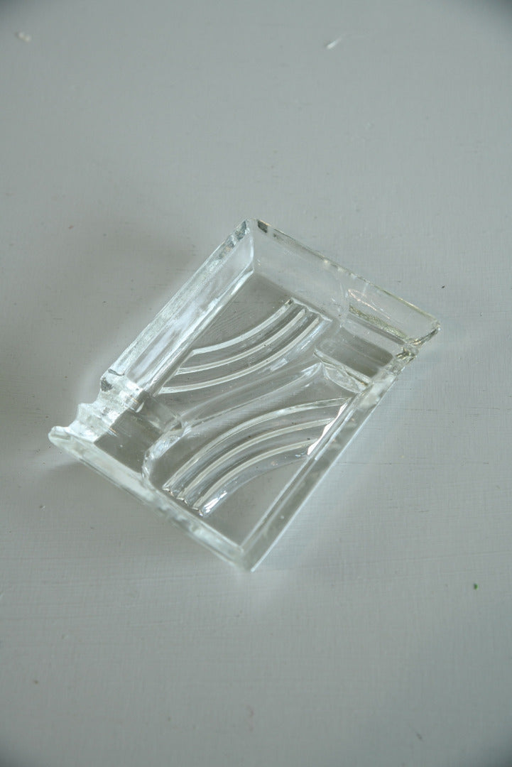 Deco Clear Glass Ashtray - Kernow Furniture