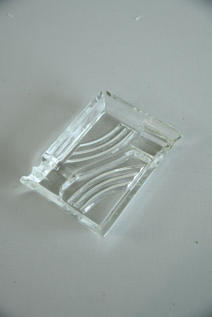 Deco Clear Glass Ashtray - Kernow Furniture