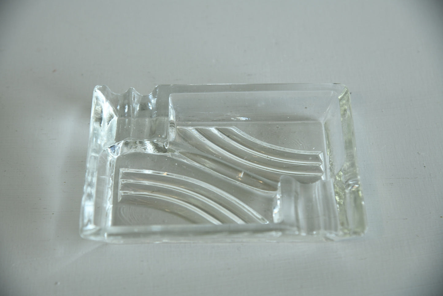 Deco Clear Glass Ashtray - Kernow Furniture