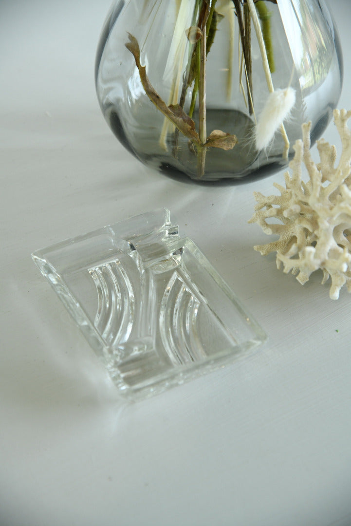 Deco Clear Glass Ashtray - Kernow Furniture