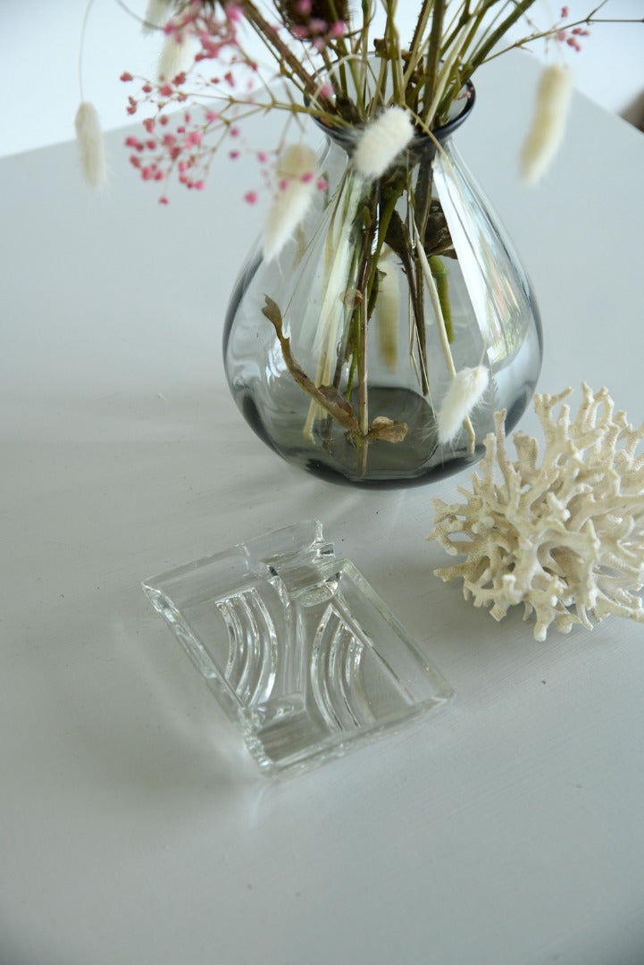 Deco Clear Glass Ashtray - Kernow Furniture